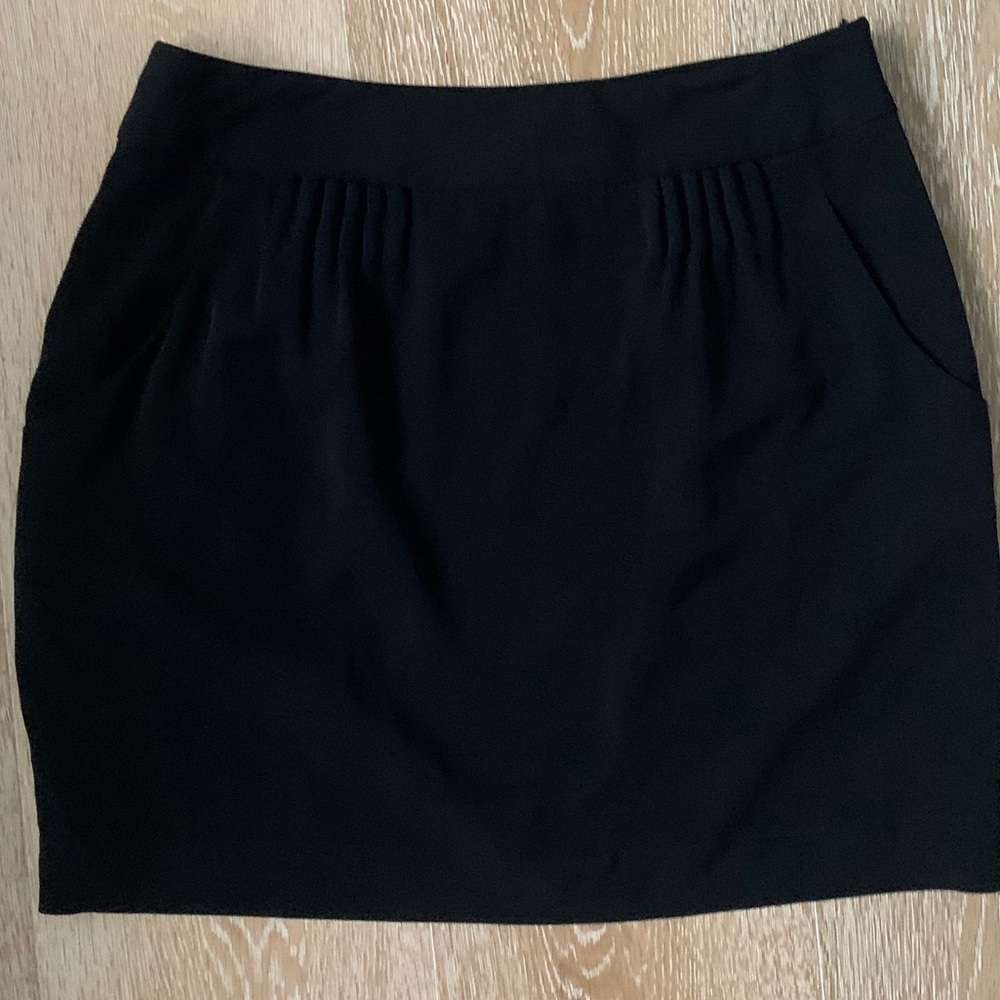 Simple black silk blend skirt